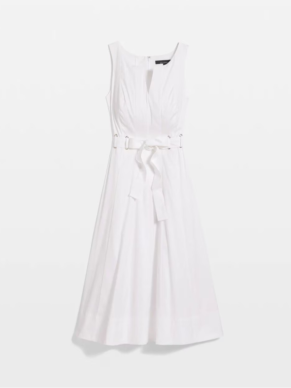 White House Black Market - Poplin Notch V-Neck Midi dress